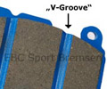 EBC Bluestuff NDX Renn Bremsbeläge mit V-Groove - EBC Sport Bremsen